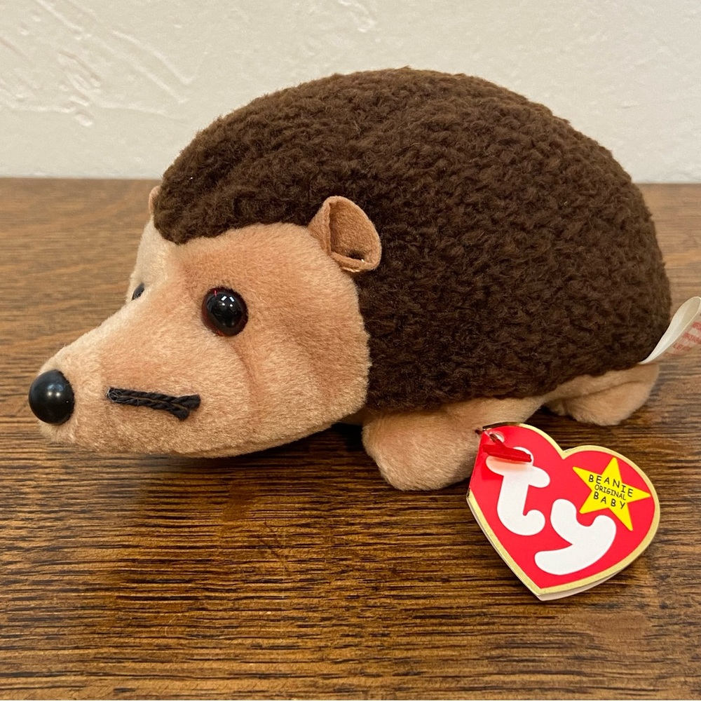VINTAGE TY PRICKLES HEDGEHOG BROWN 90s 1999 TOY COLLECTIBLE BEANIE BABY